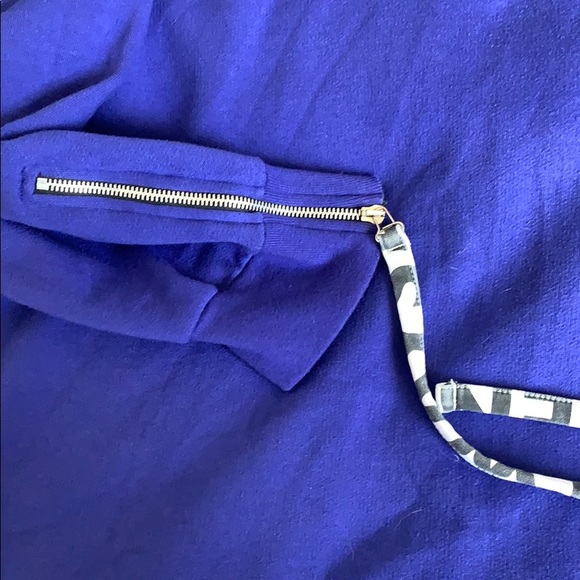 ZARA Retro Collared Oversized Sweatshirt Zebra 80’s Purple Sz L - Picture 4 of 8